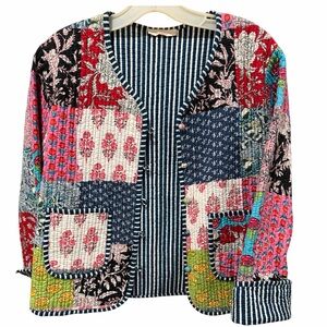 Patchwork Multi-Color Quilted Cotton Jacket